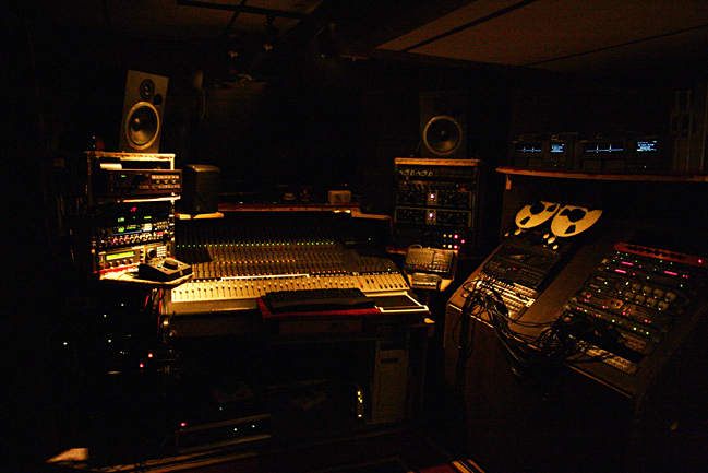 From behind the console