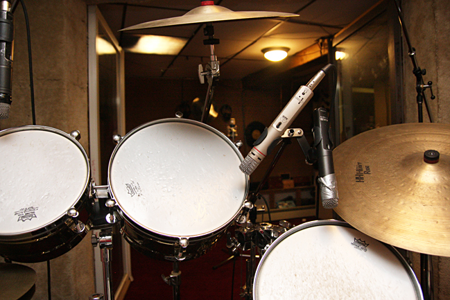 Into the drum room from main room.